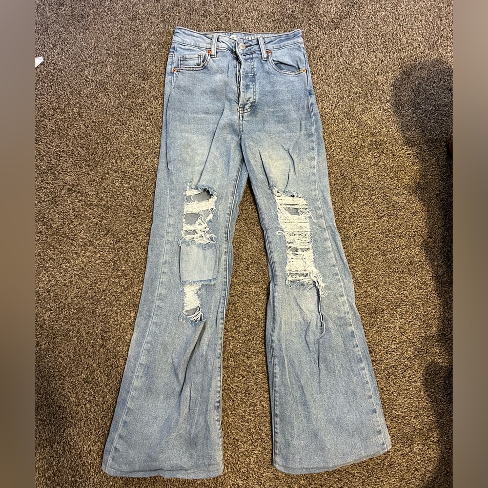 Light wash denim jeans